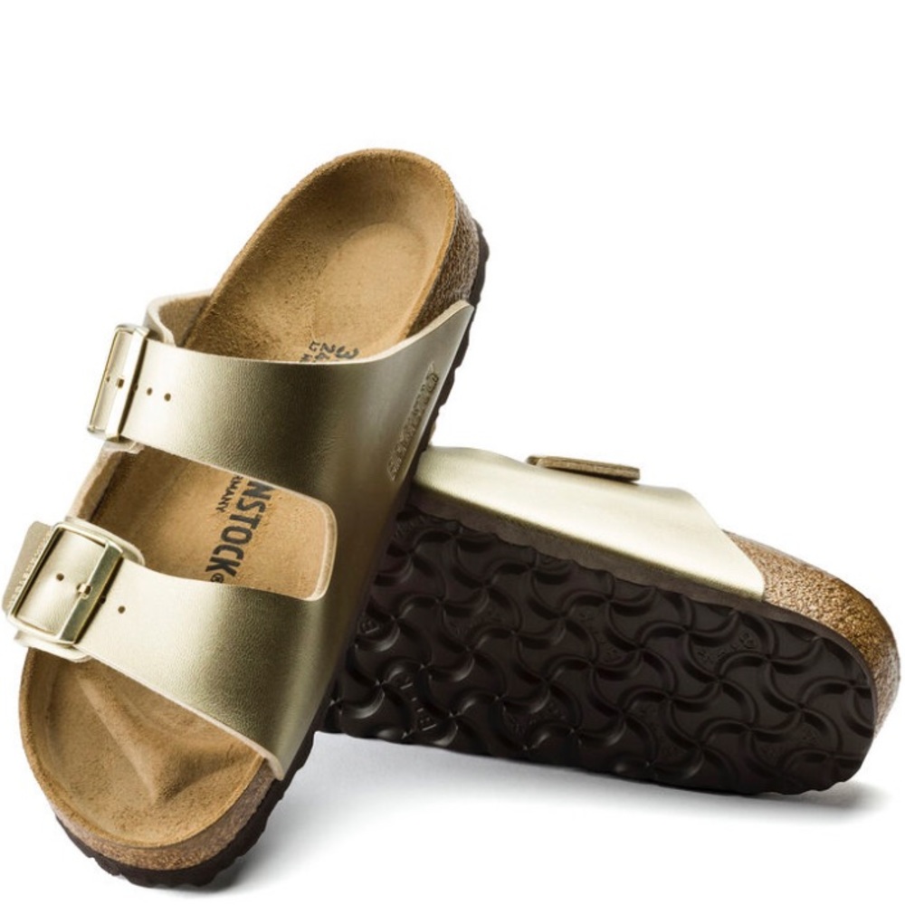 Womens Arizona gold Birkenstocks